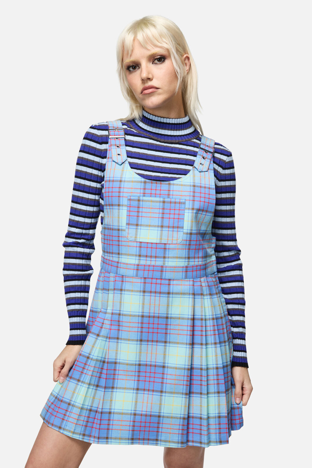 Dangerfield NZ - Genesis Tartan Pinafore - blue
