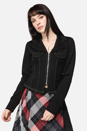 Dangerfield NZ - Trickster Goth LS Top - black