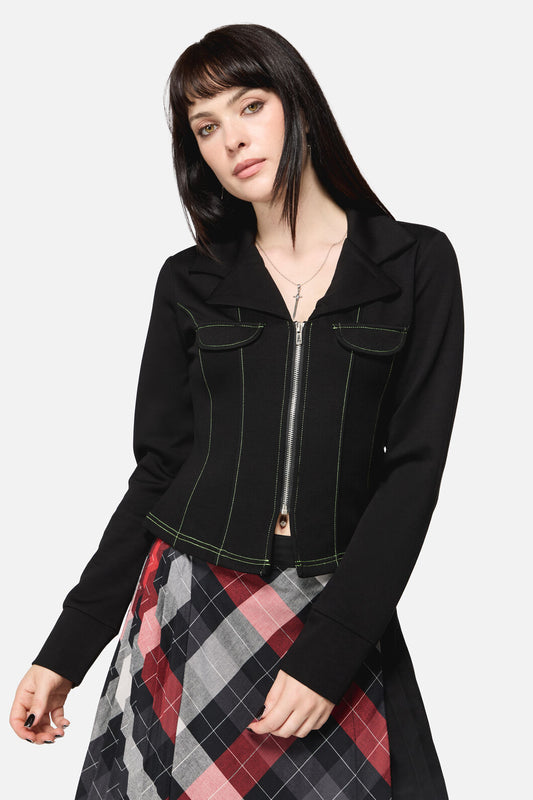 Dangerfield NZ - Trickster Goth LS Top - black