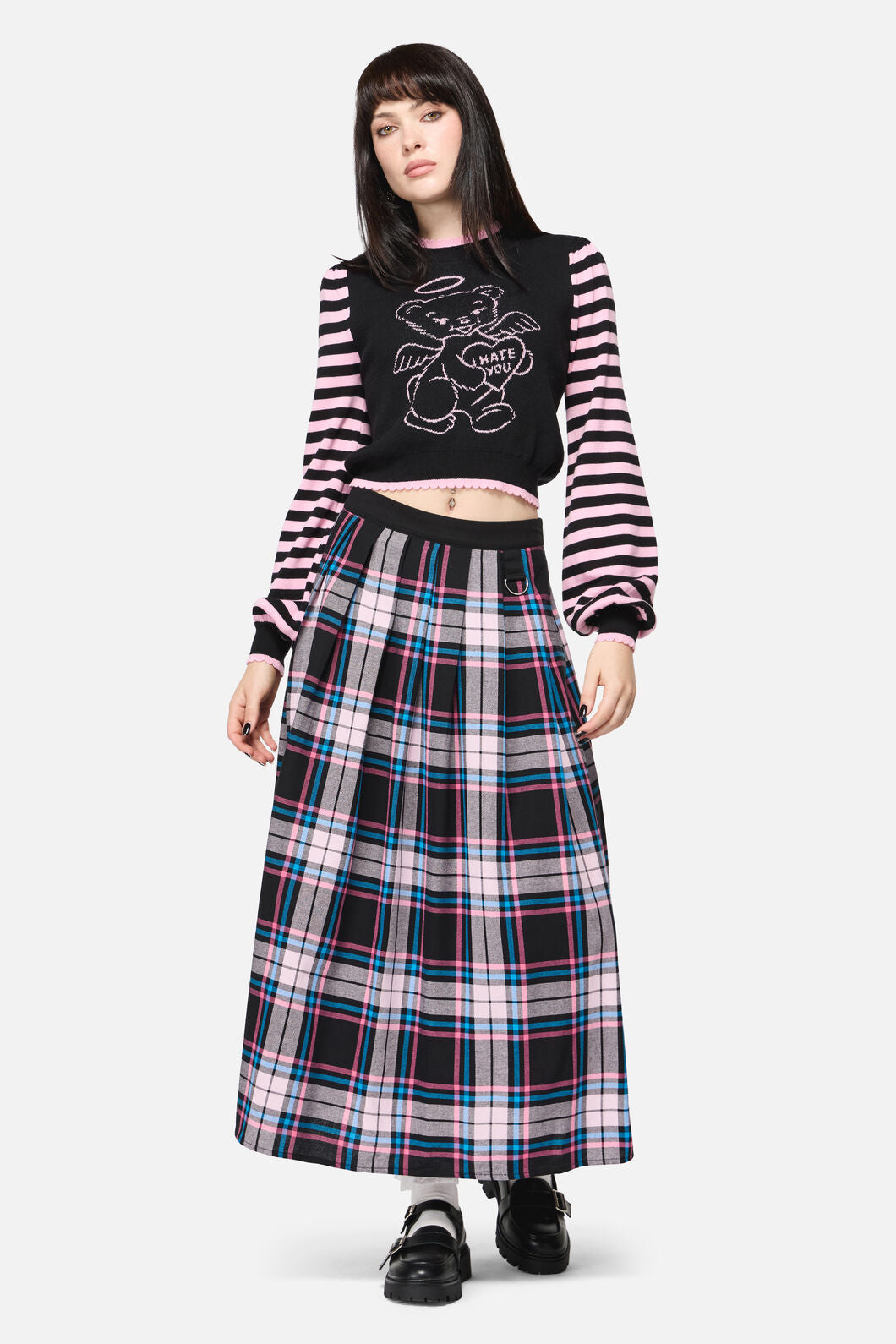 Dangerfield NZ - Hater Goth Midi Skirt - pink
