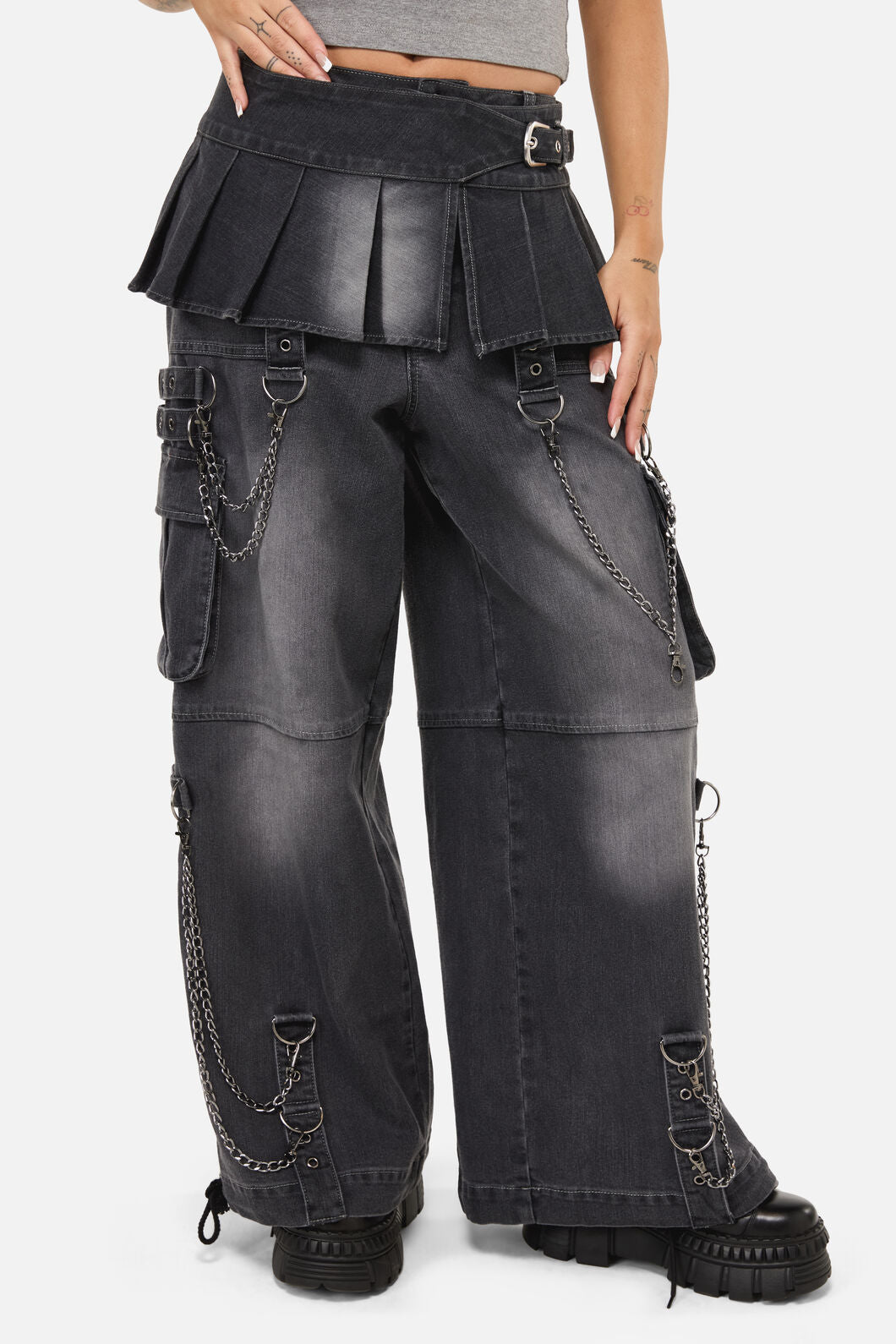 Dangerfield NZ - Diffused Belt Micro Skirt - grey