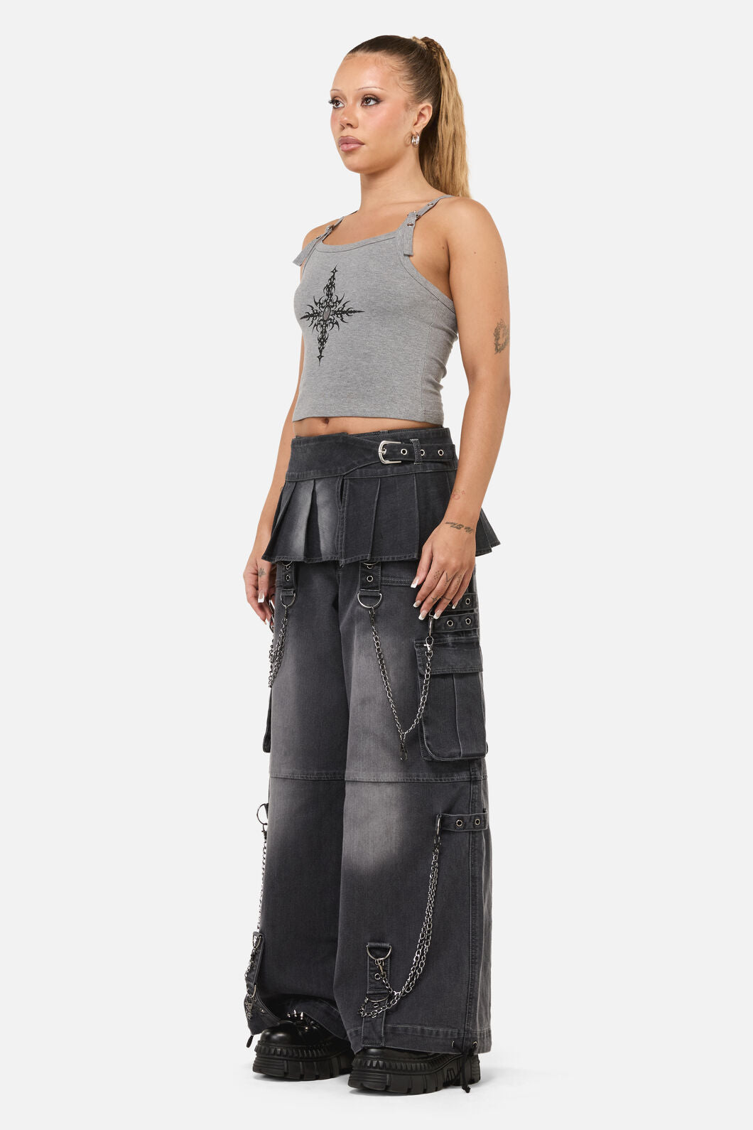 Dangerfield NZ - Diffused Belt Micro Skirt - grey