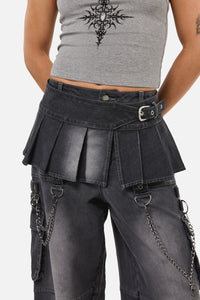 Dangerfield NZ - Diffused Belt Micro Skirt - grey