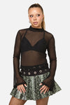Dangerfield NZ - Sigil Mesh LS Top - black