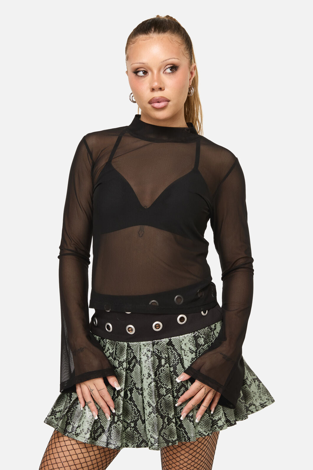 Dangerfield NZ - Sigil Mesh LS Top - black