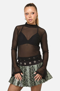 Dangerfield NZ - Sigil Mesh LS Top - black