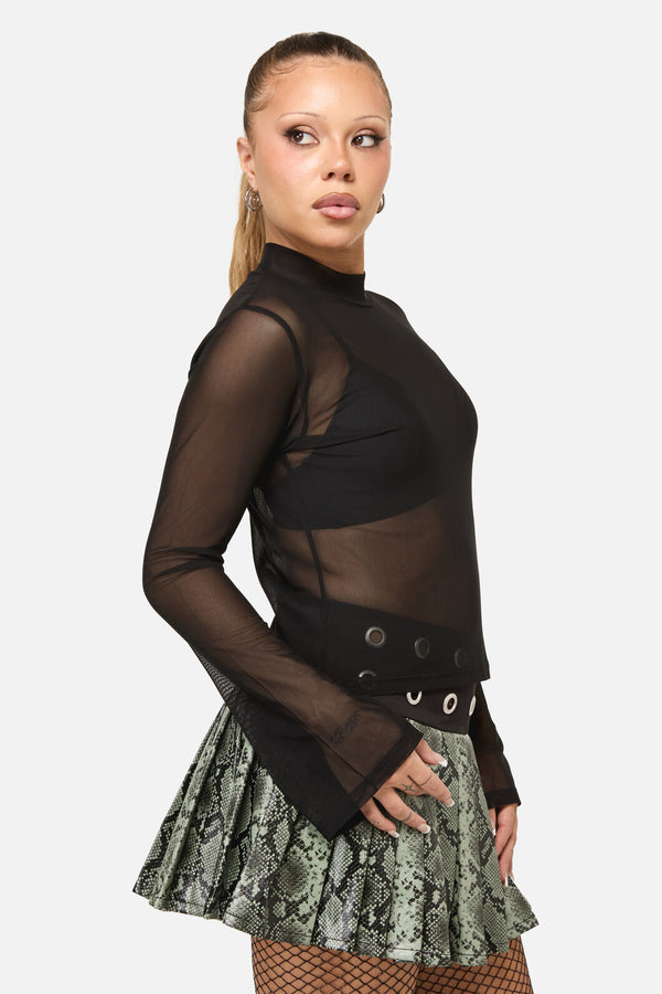 Dangerfield NZ - Sigil Mesh LS Top - black