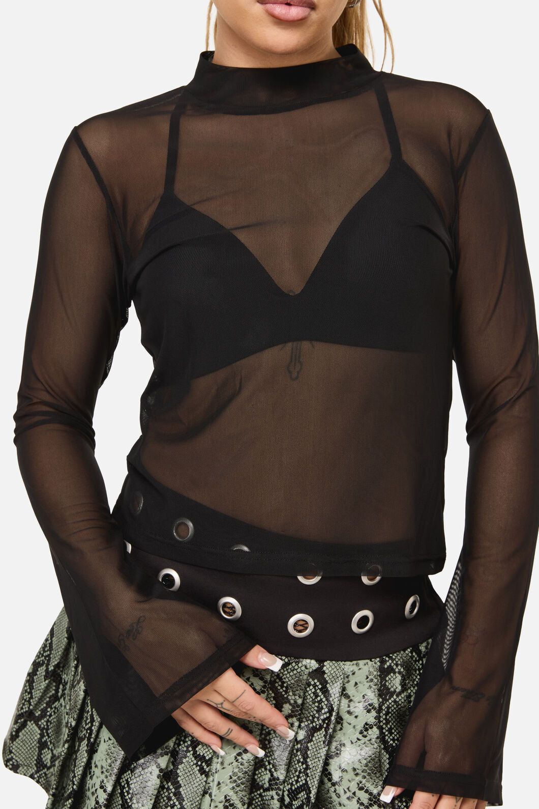 Dangerfield NZ - Sigil Mesh LS Top - black