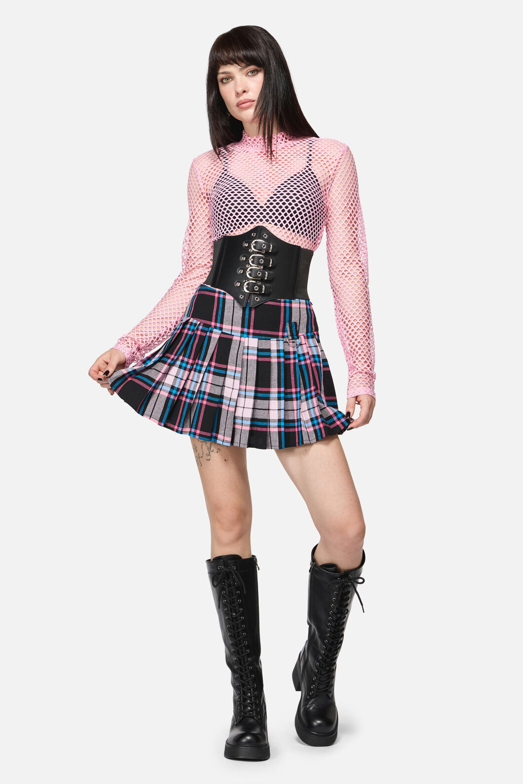 Dangerfield NZ - Cutie Fishnet Mesh Top - pink