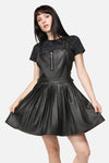Dangerfield NZ - Eyes Closed PU Pinafore - black