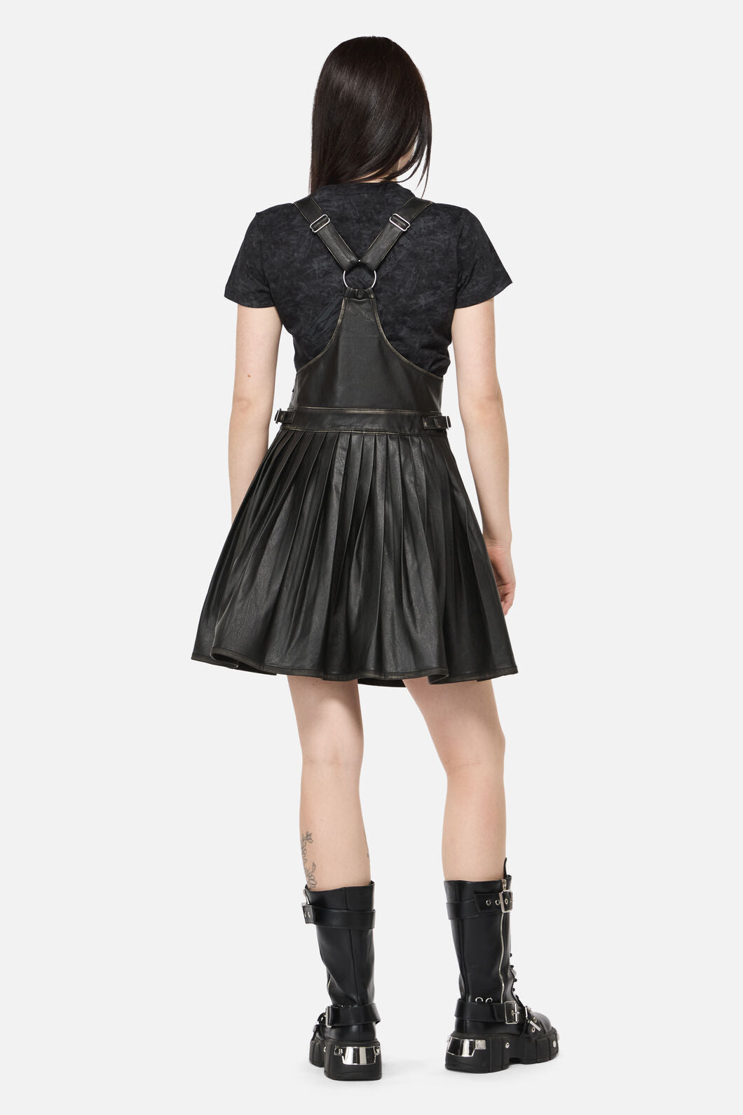Dangerfield NZ - Eyes Closed PU Pinafore - black