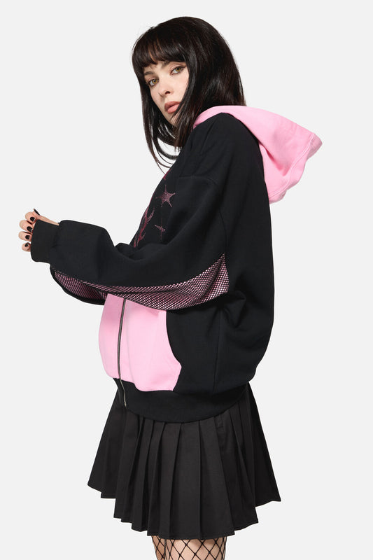 Dangerfield NZ - Hater Sparkle Hoodie - black-pink