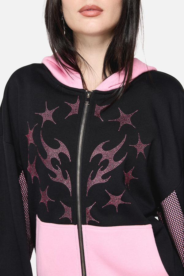 Dangerfield NZ - Hater Sparkle Hoodie - black-pink