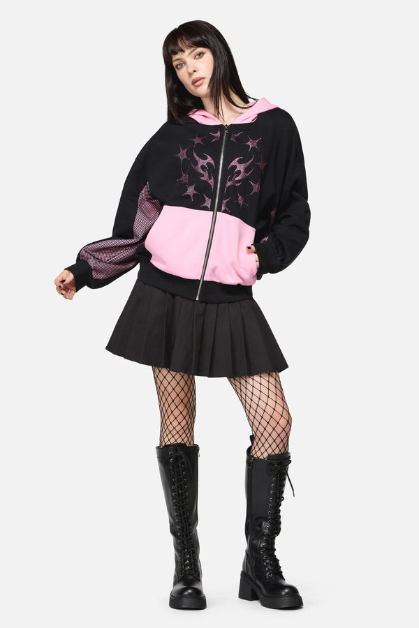 Dangerfield NZ - Hater Sparkle Hoodie - black-pink