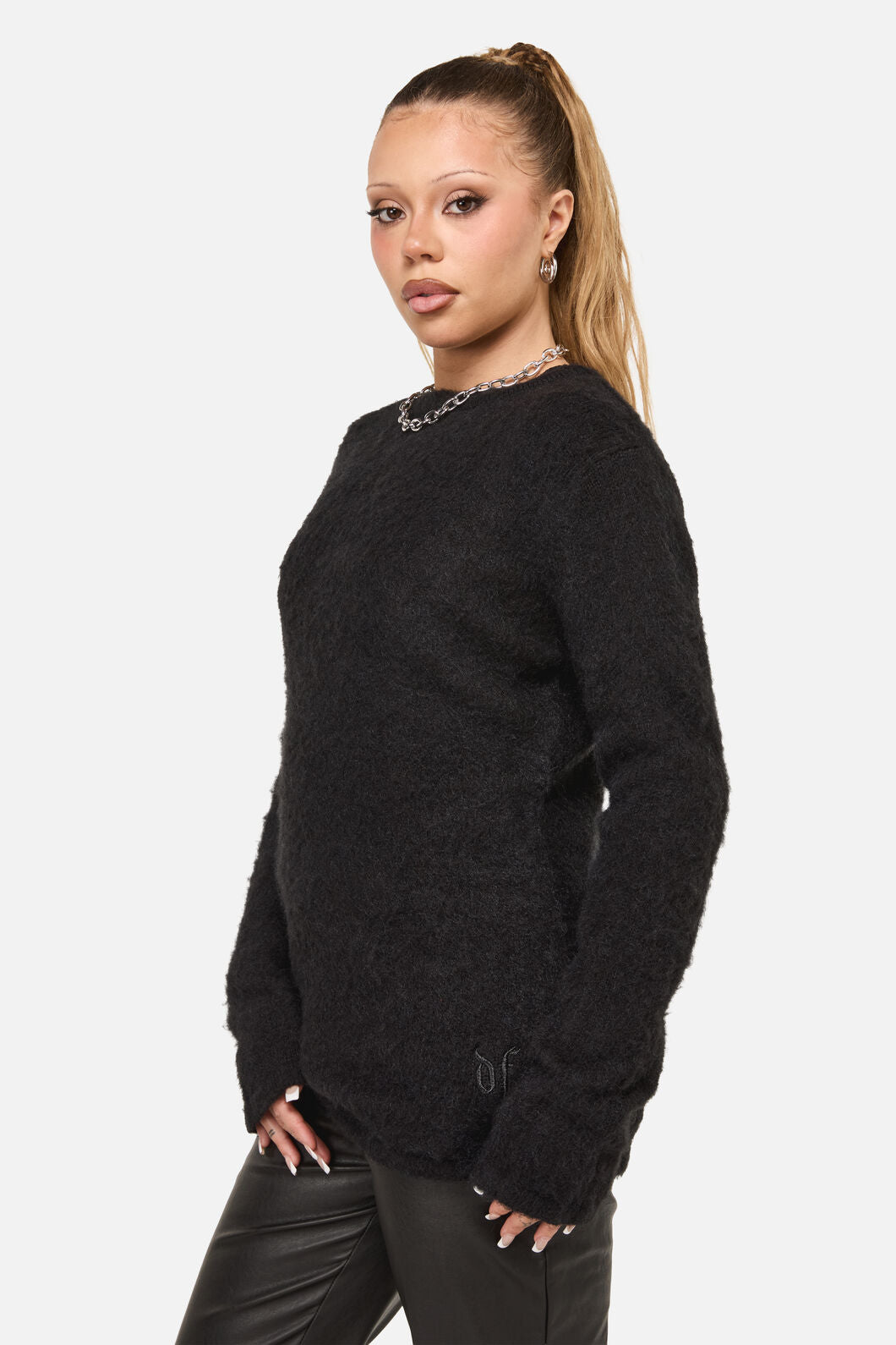 Dangerfield NZ - Diffused Fluffy Knit Jumper - black