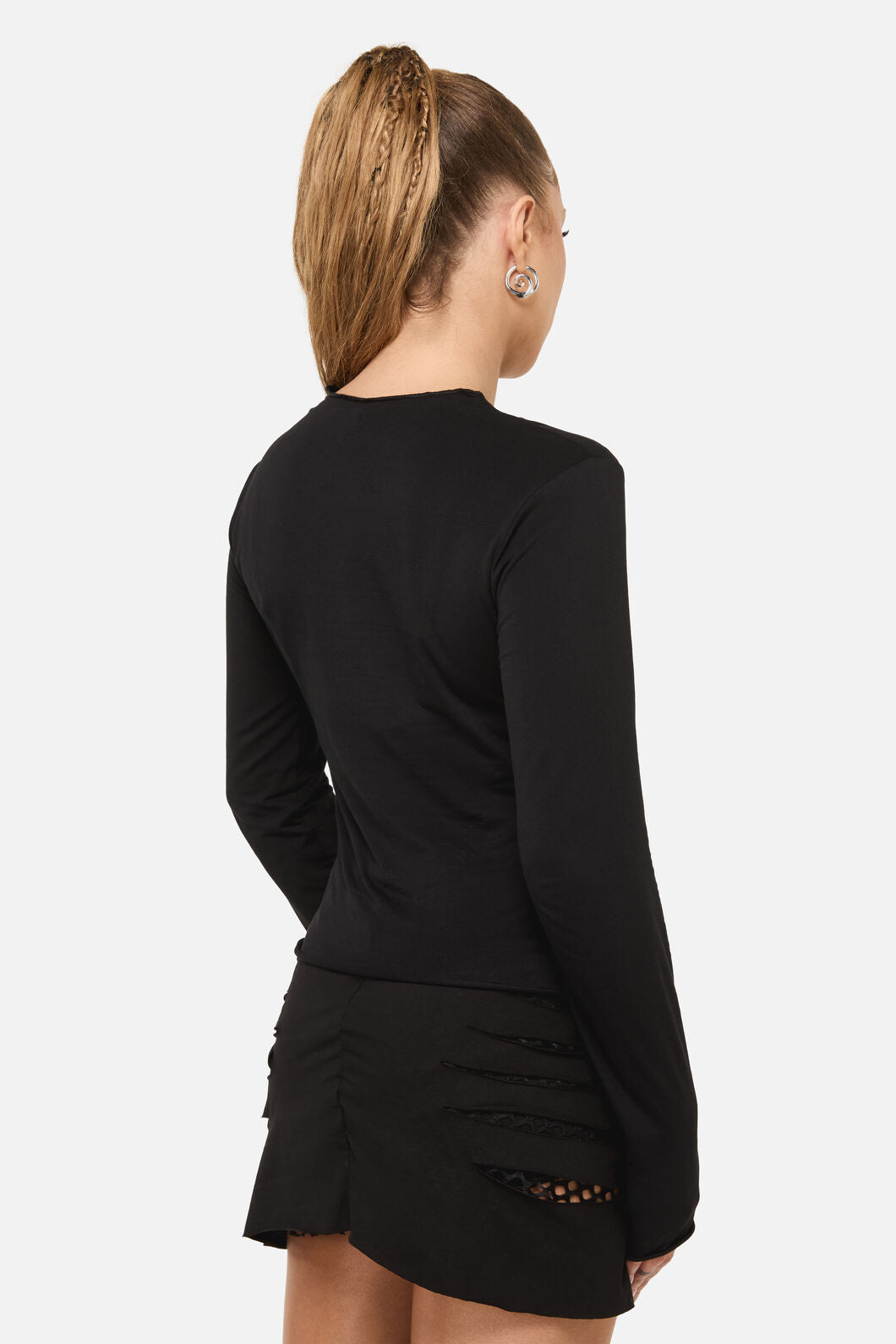 Dangerfield NZ - Eyes Closed Distressed Top - black
