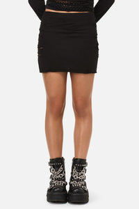 Dangerfield NZ - Eyes Closed Distressed Skirt - black