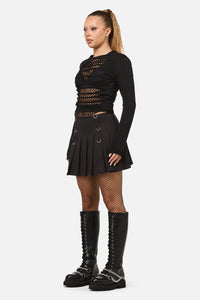 Dangerfield NZ - Wolves Punk Mini Skirt - black