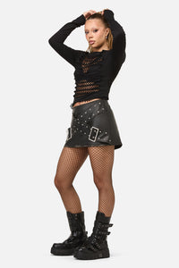 Dangerfield NZ - Sleaze Punk PU Skirt - black