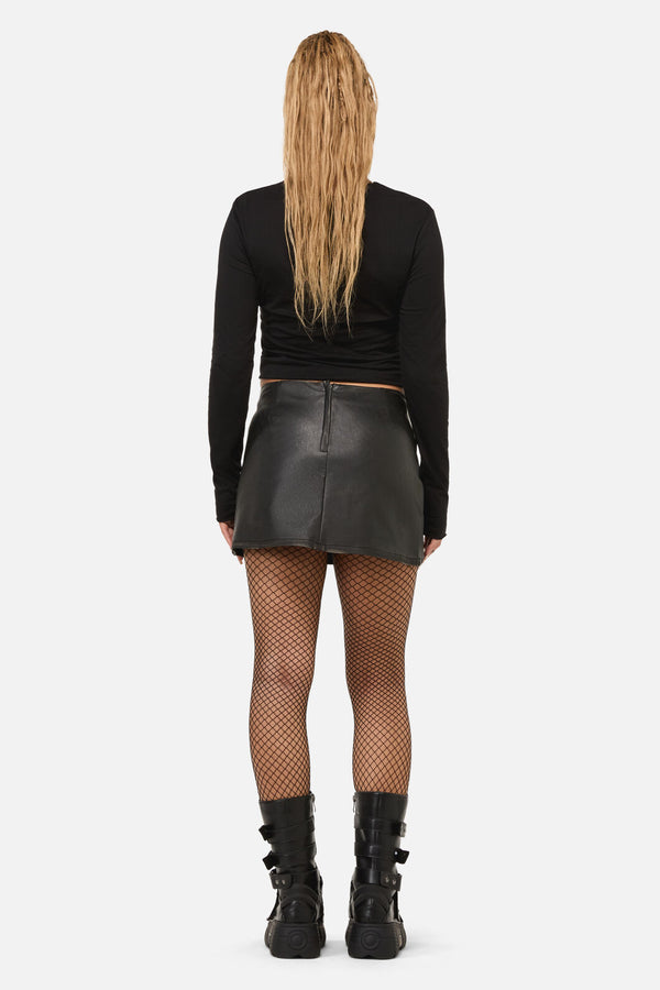 Dangerfield NZ - Sleaze Punk PU Skirt - black