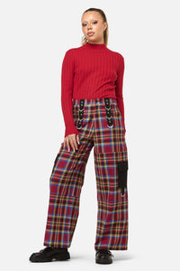 Dangerfield NZ - Crowned Tartan Pant - red