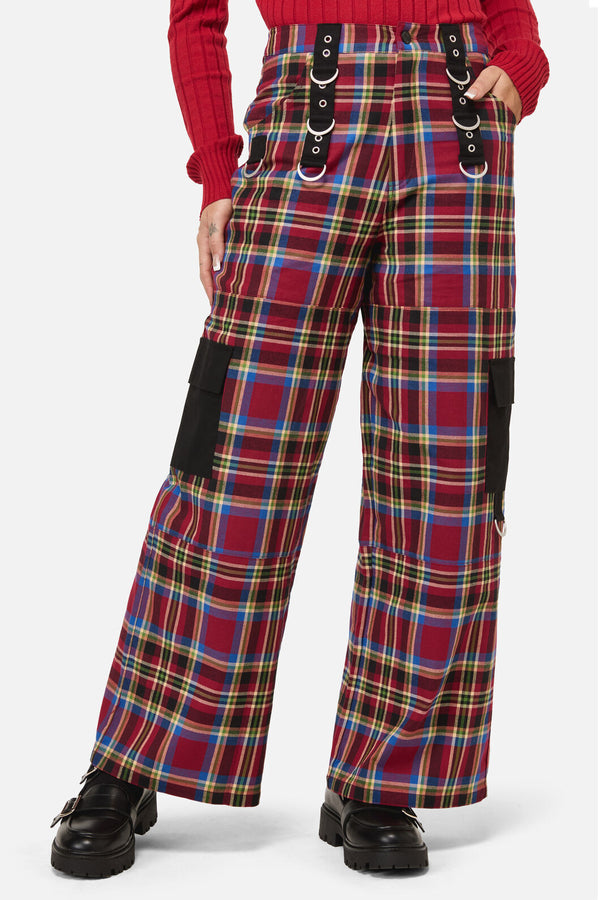 Dangerfield NZ - Crowned Tartan Pant - red