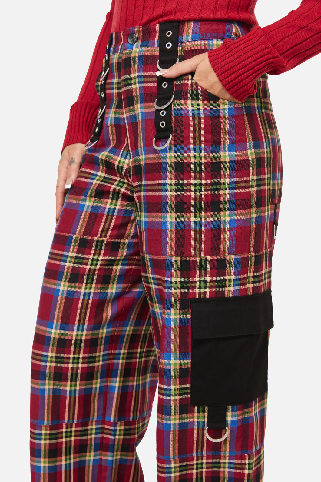 Dangerfield NZ - Crowned Tartan Pant - red