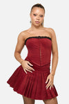 Dangerfield NZ - Mabel Velvet Corset - red