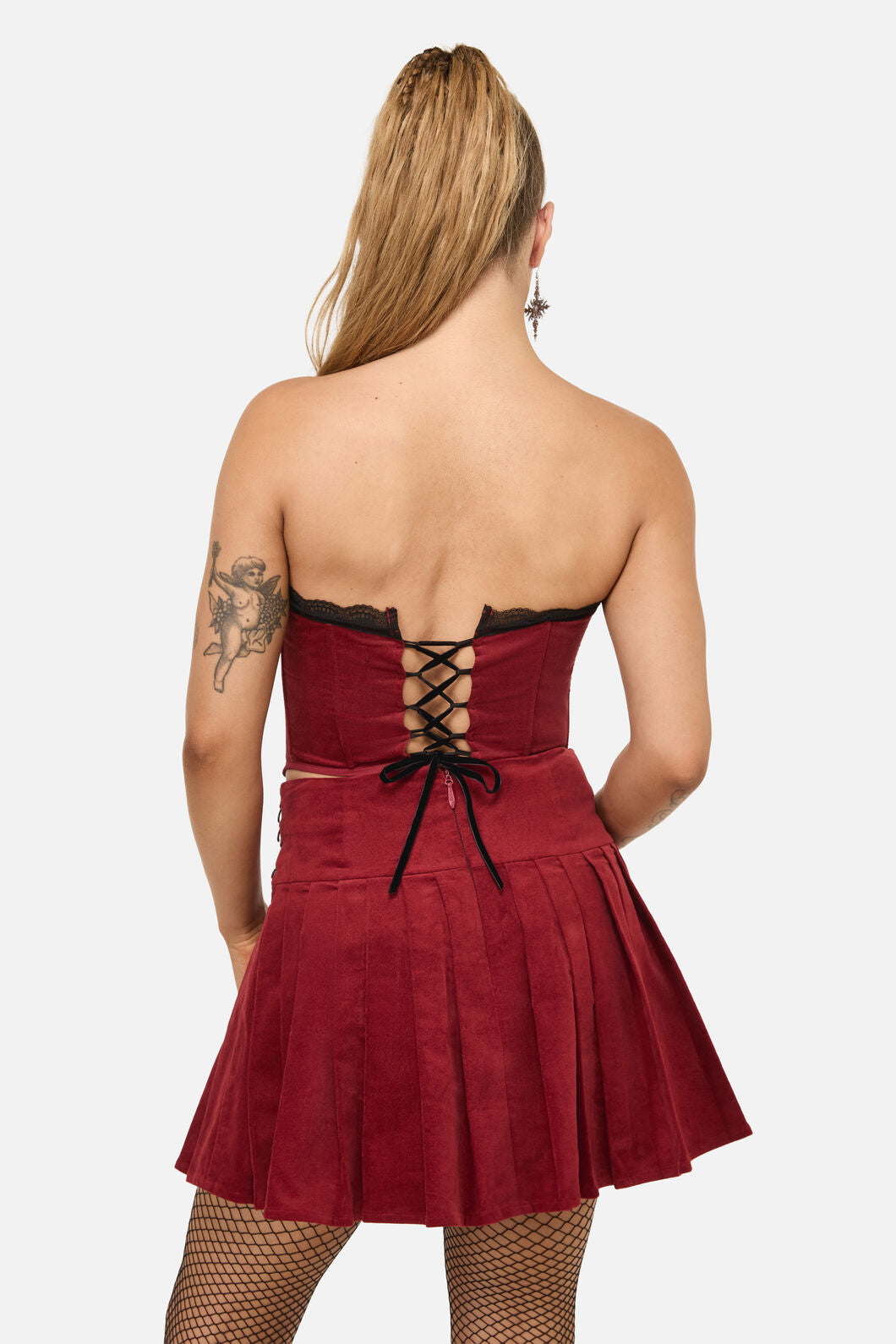 Dangerfield NZ - Mabel Velvet Corset - red