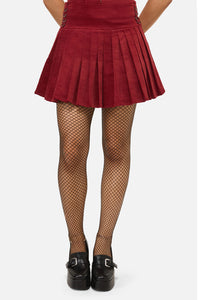 Dangerfield NZ - Mabel Velvet Skort - red