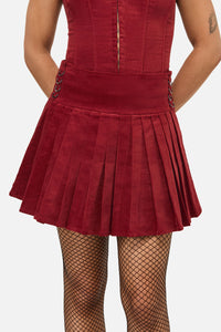 Dangerfield NZ - Mabel Velvet Skort - red