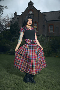 Dangerfield NZ - Crowned Tartan Skirt - red