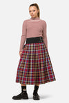 Dangerfield NZ - Crowned Tartan Skirt - red