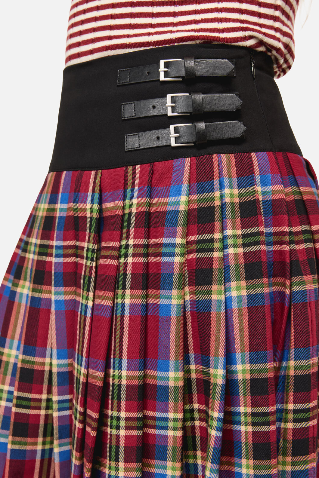 Dangerfield NZ - Crowned Tartan Skirt - red