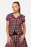 Dangerfield NZ - Crowned Tartan Blouse - red