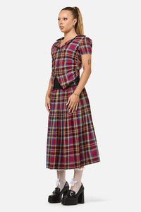 Dangerfield NZ - Crowned Tartan Blouse - red
