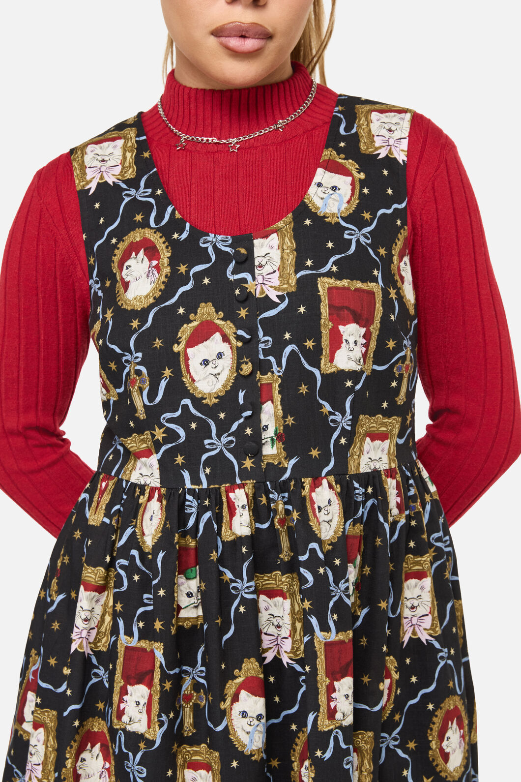 Dangerfield NZ - Offical Cat Portrait Dress - black