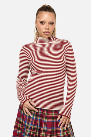 Dangerfield NZ - Mii Stripe Knit - red-cream