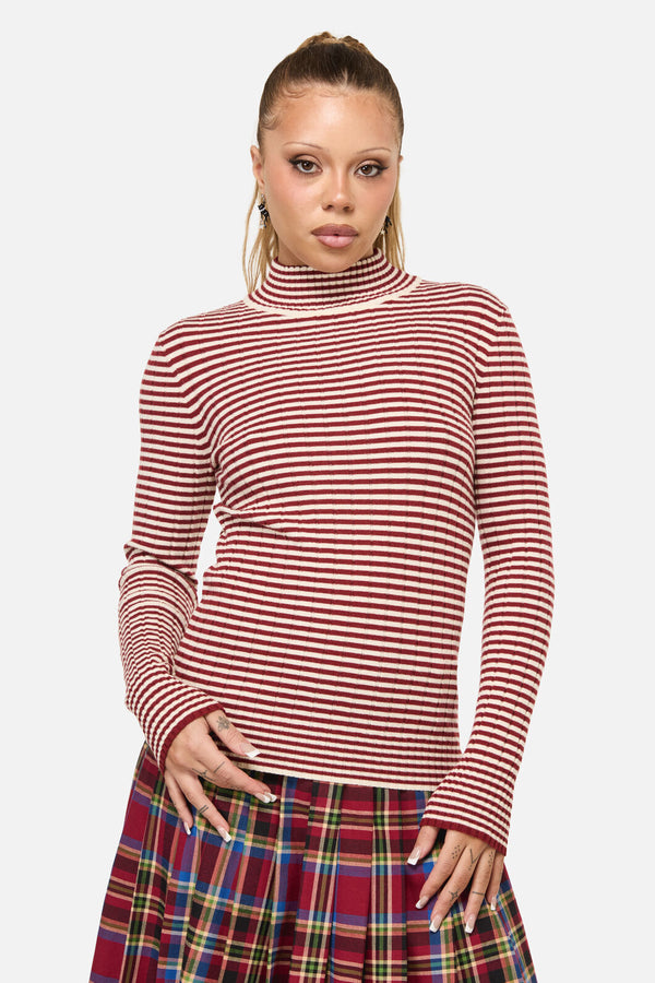 Dangerfield NZ - Mii Stripe Knit - red-cream