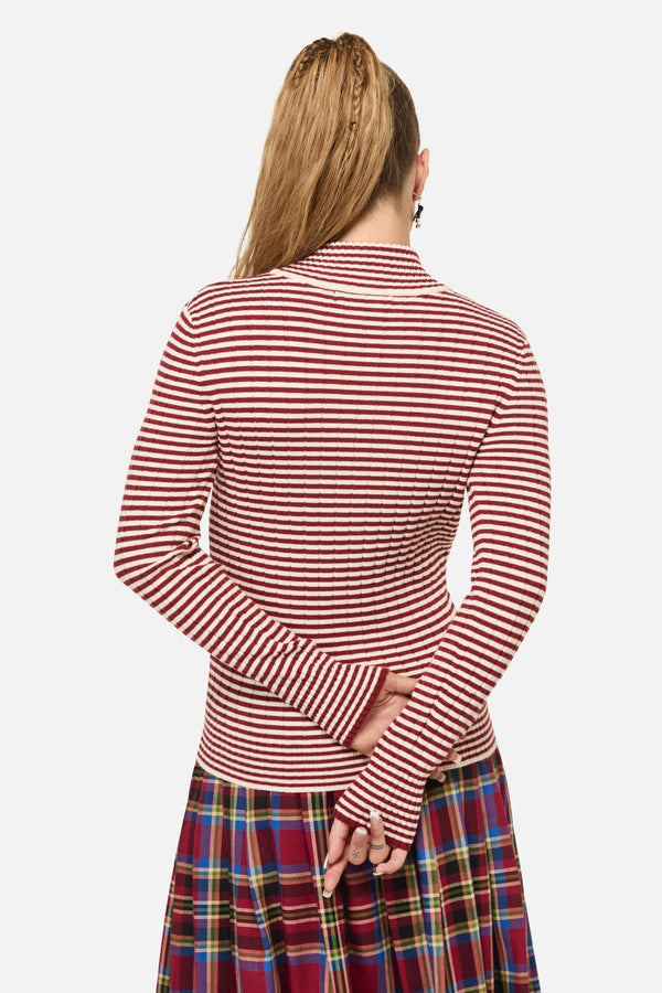 Dangerfield NZ - Mii Stripe Knit - red-cream