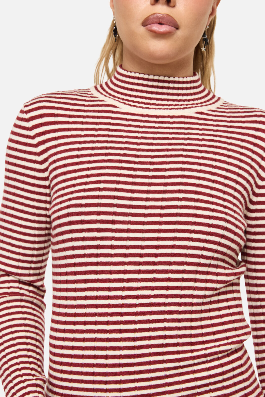 Dangerfield NZ - Mii Stripe Knit - red-cream