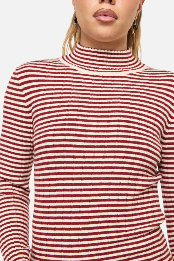 Dangerfield NZ - Mii Stripe Knit - red-cream