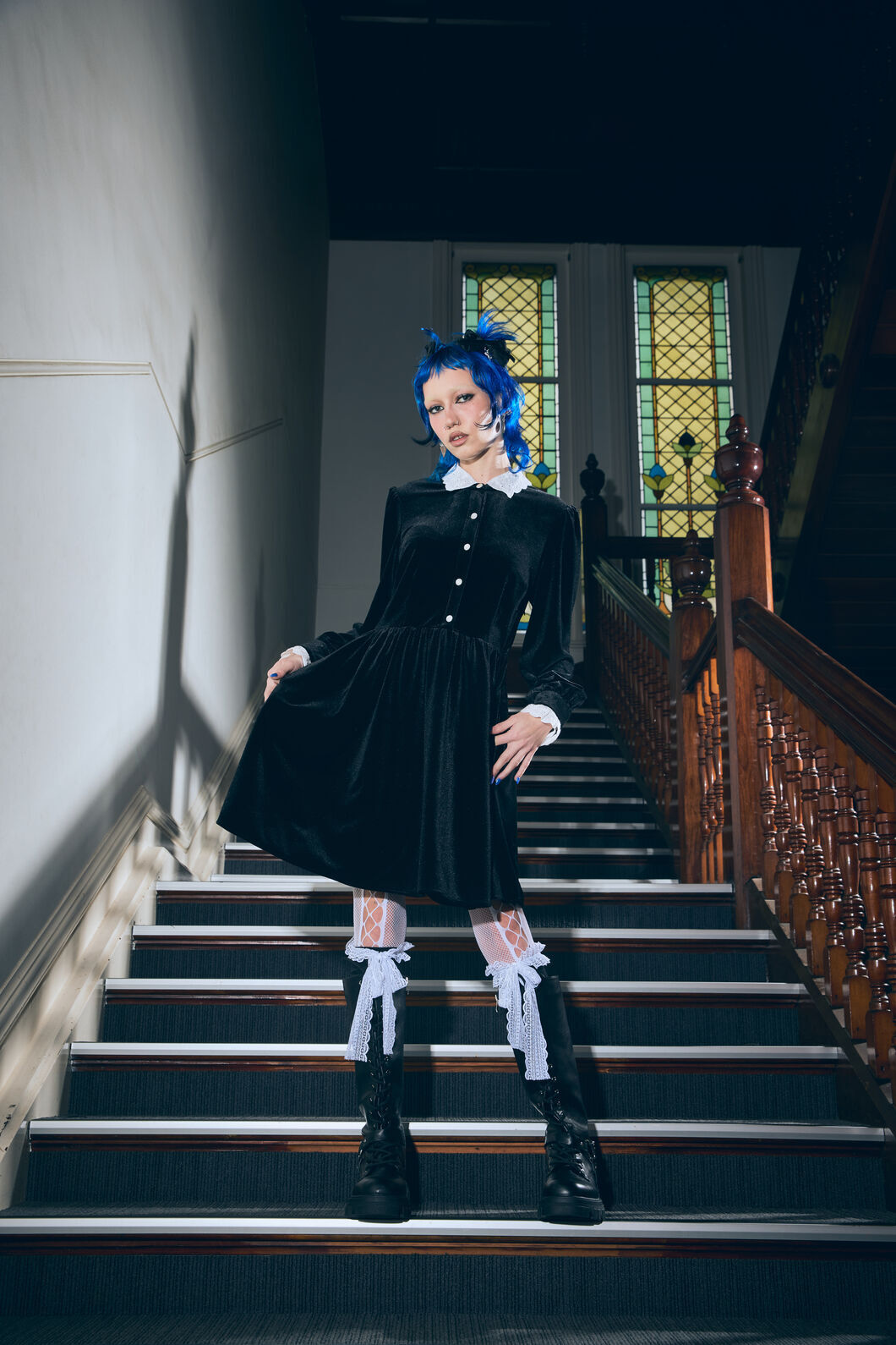 Dangerfield NZ - Mabel Velvet Dress - black