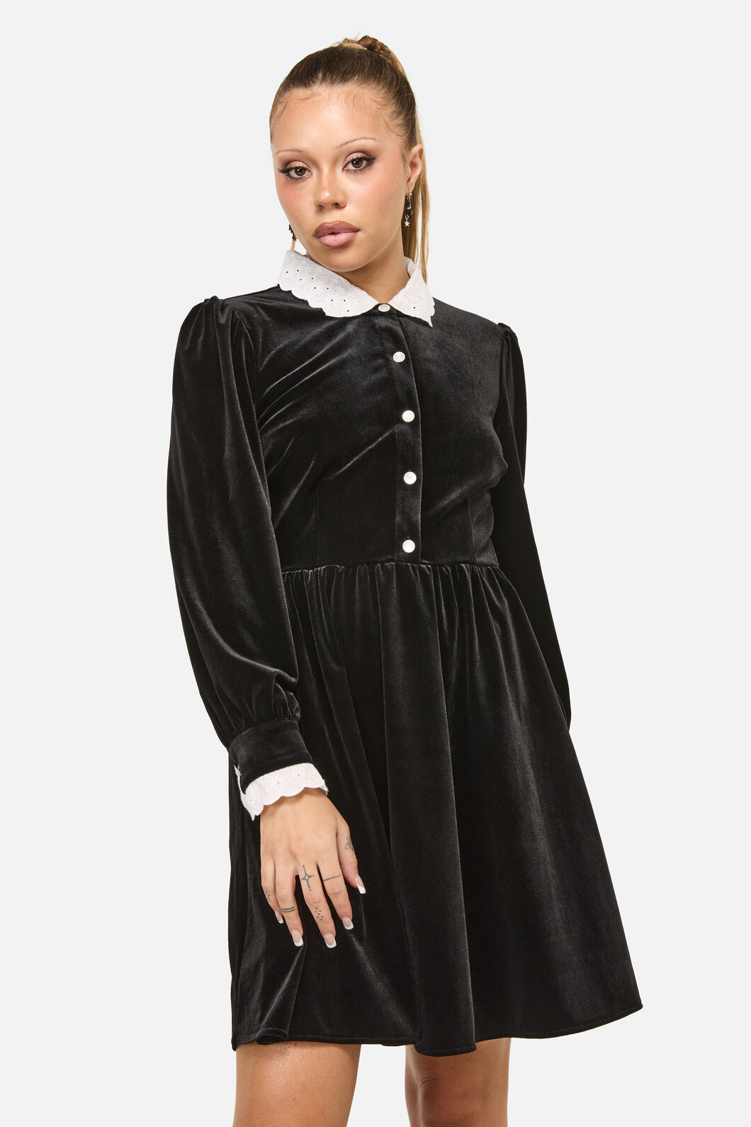 Dangerfield NZ - Mabel Velvet Dress - black