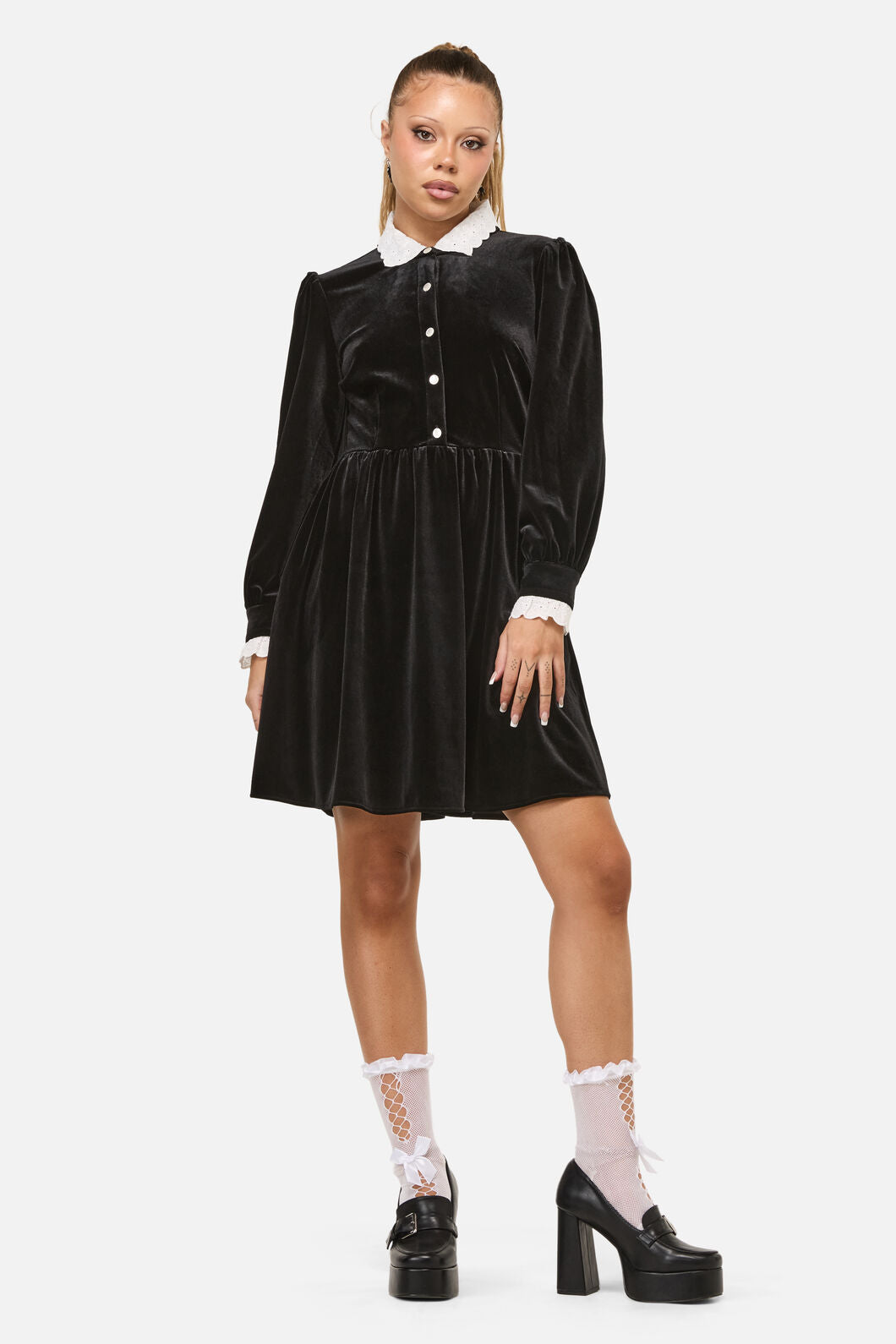 Dangerfield NZ - Mabel Velvet Dress - black