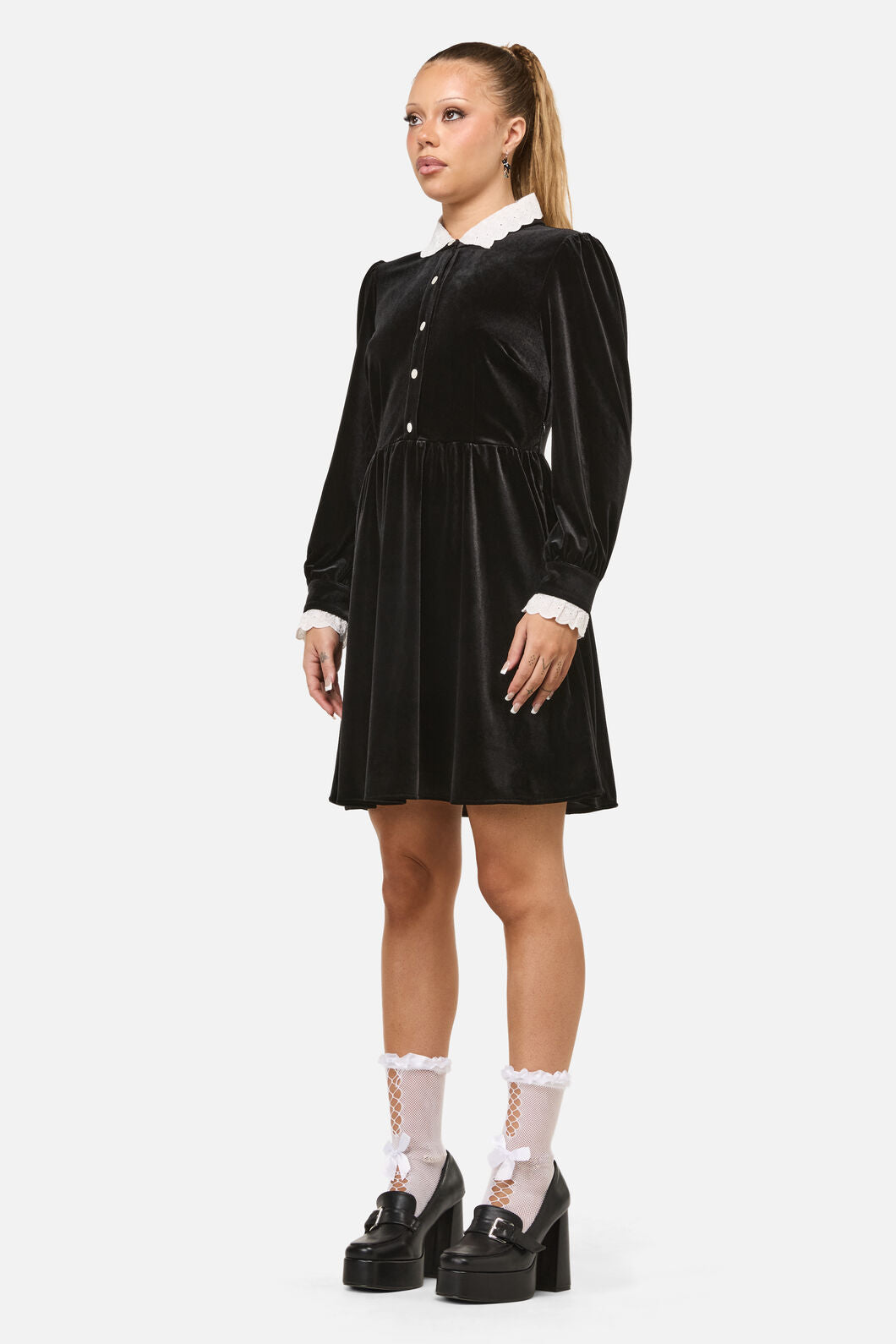 Dangerfield NZ - Mabel Velvet Dress - black