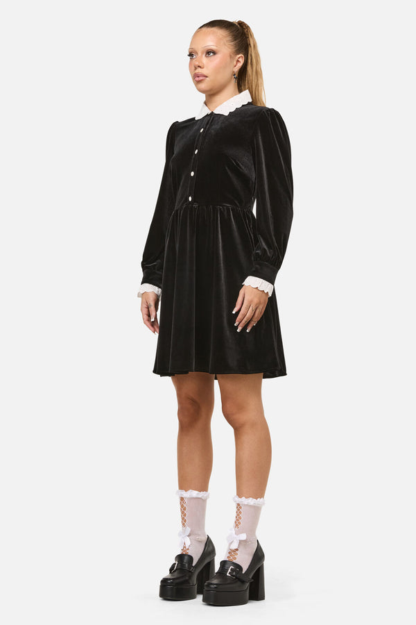 Dangerfield NZ - Mabel Velvet Dress - black