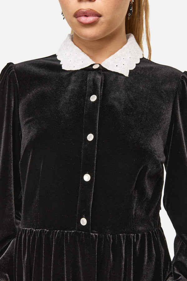 Dangerfield NZ - Mabel Velvet Dress - black