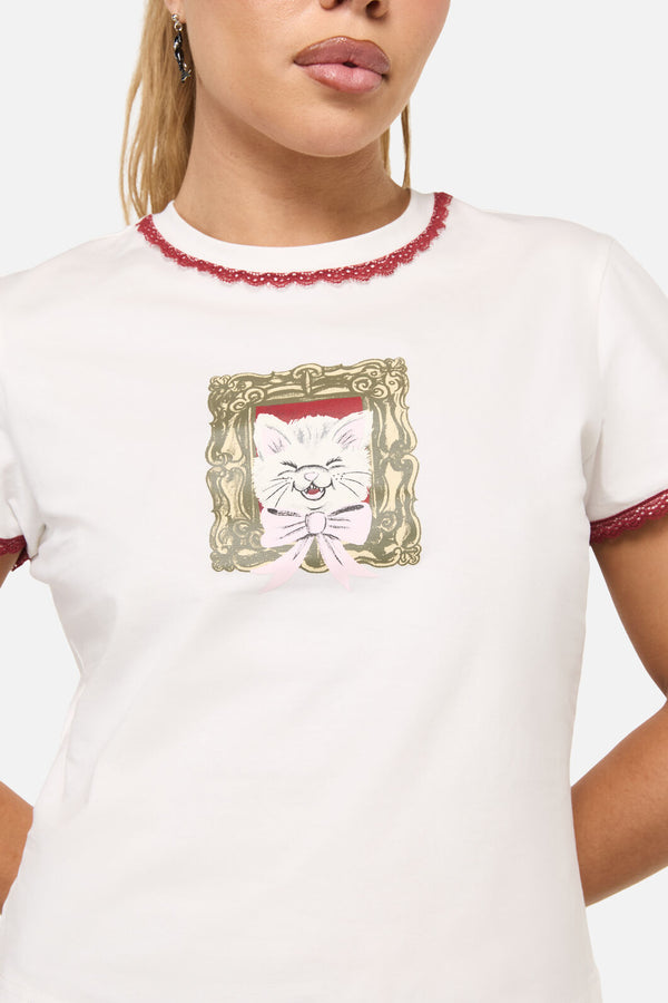 Dangerfield NZ - Tito Cat Tee - cream