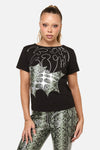 Dangerfield NZ - Y2K Sigil Fitted Patch T-Shirt - black